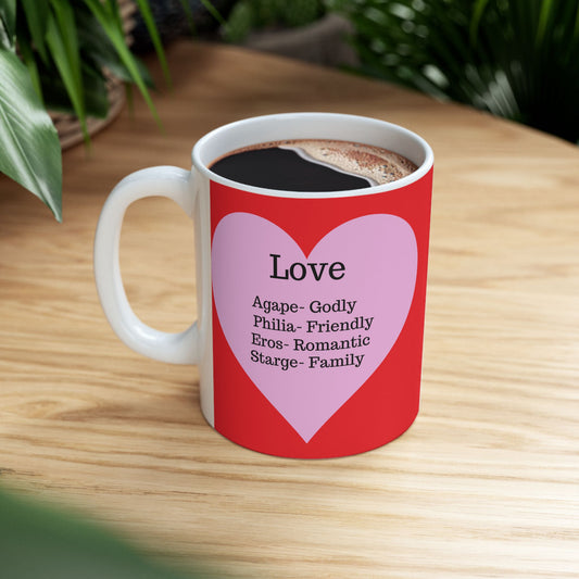 The "Language of Love" Ceramic Mug – A Sincere Start to Your Day (11oz, 15oz)(Red)