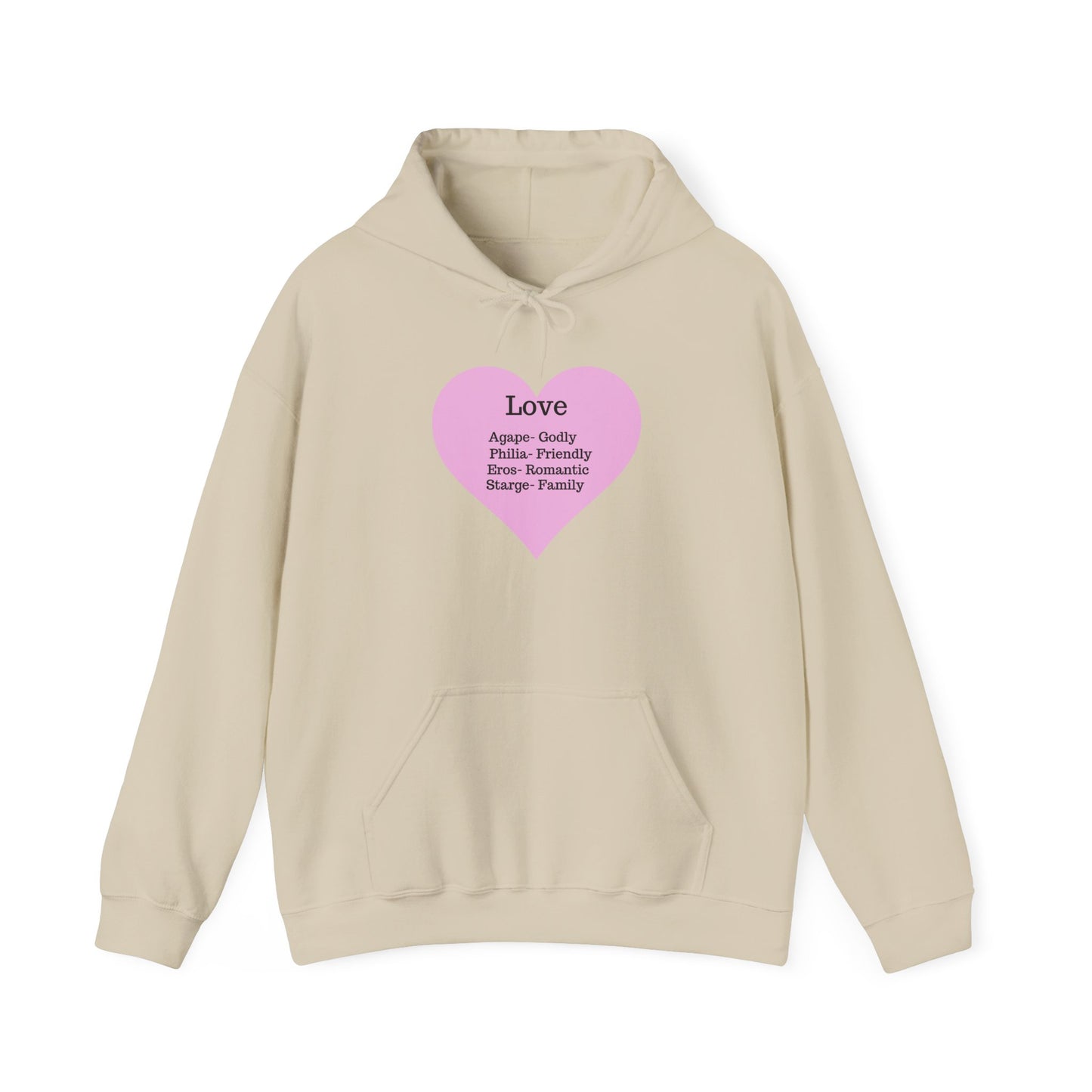 Minimalist "Love" Definition Hoodie – Pastel Pink Graphic Streetwear