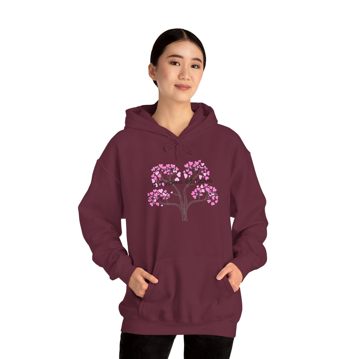 The "Language of Love" Aesthetic Hoodie – Soft Pink Heart Graphic