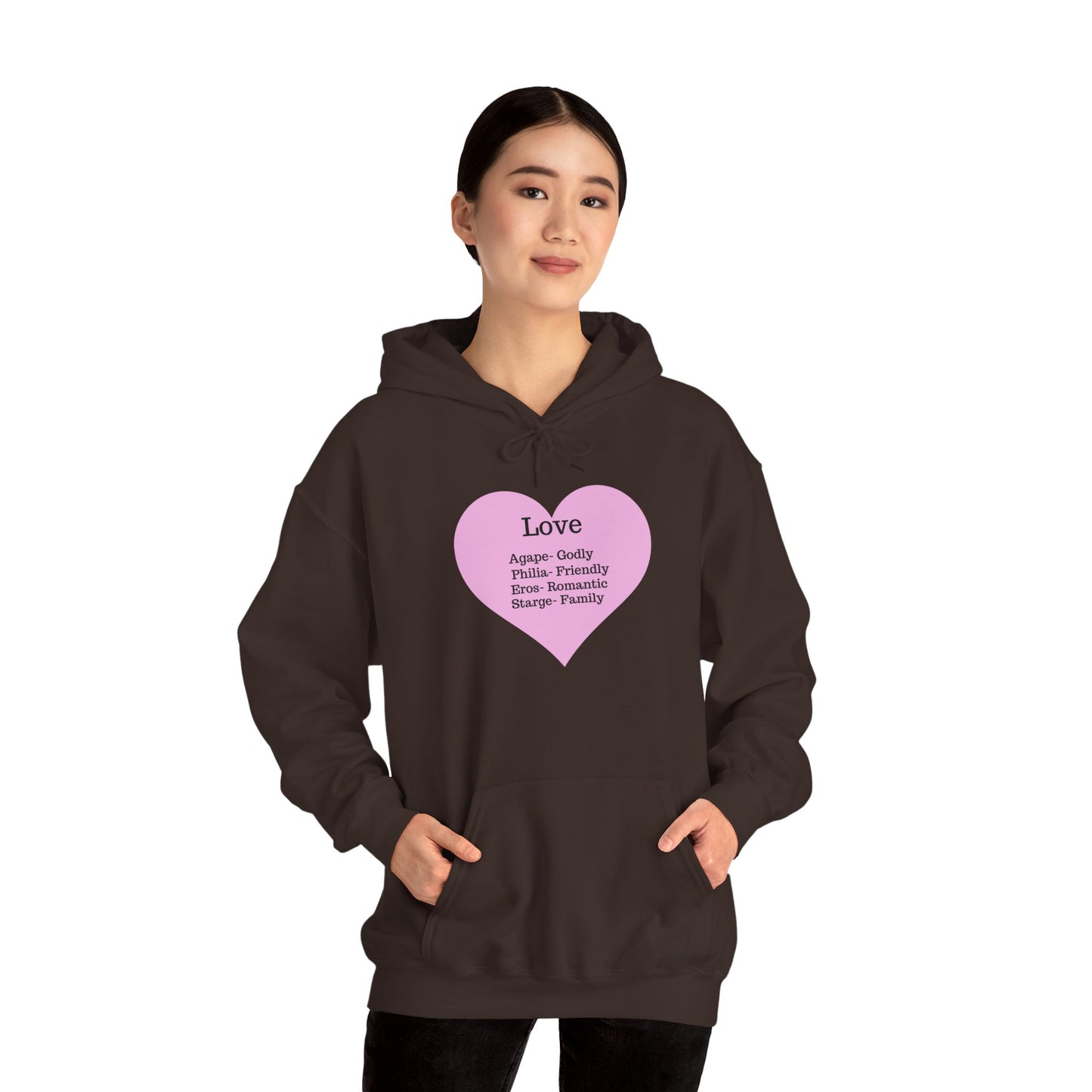 Minimalist "Love" Definition Hoodie – Pastel Pink Graphic Streetwear