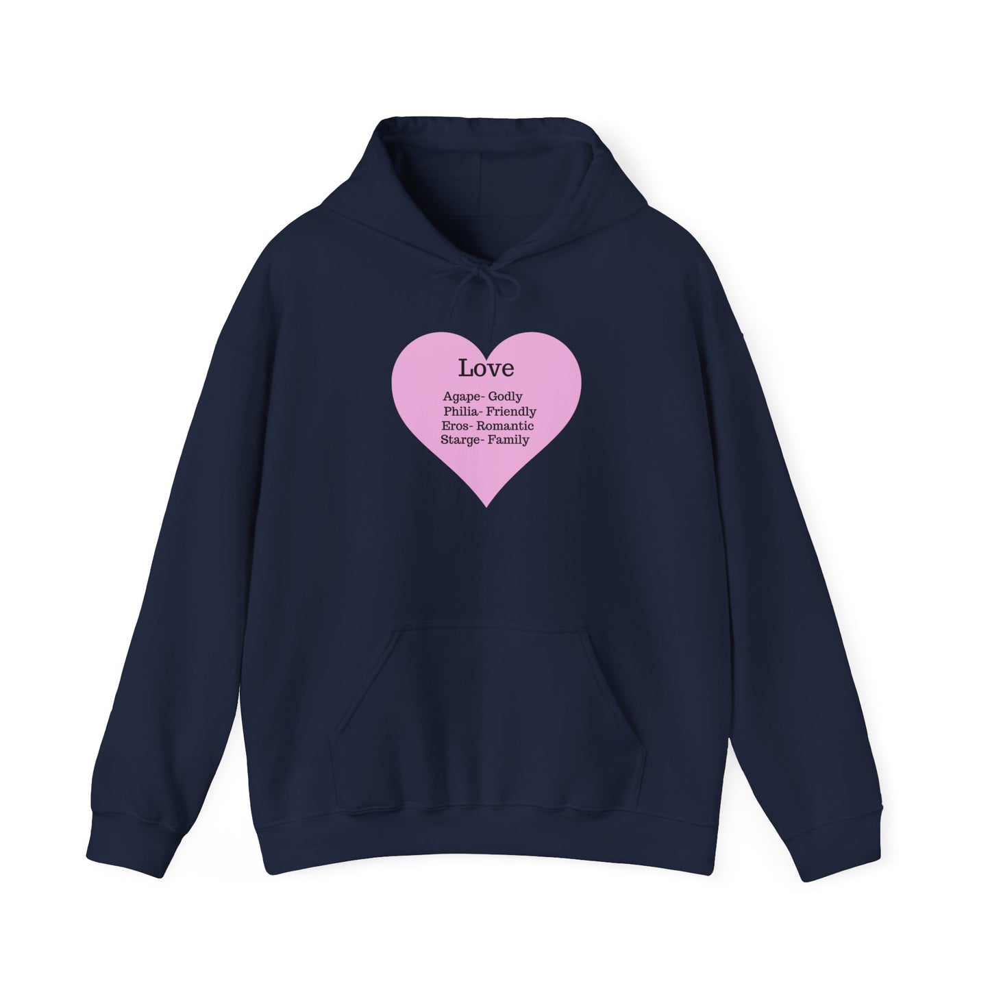 Minimalist "Love" Definition Hoodie – Pastel Pink Graphic Streetwear