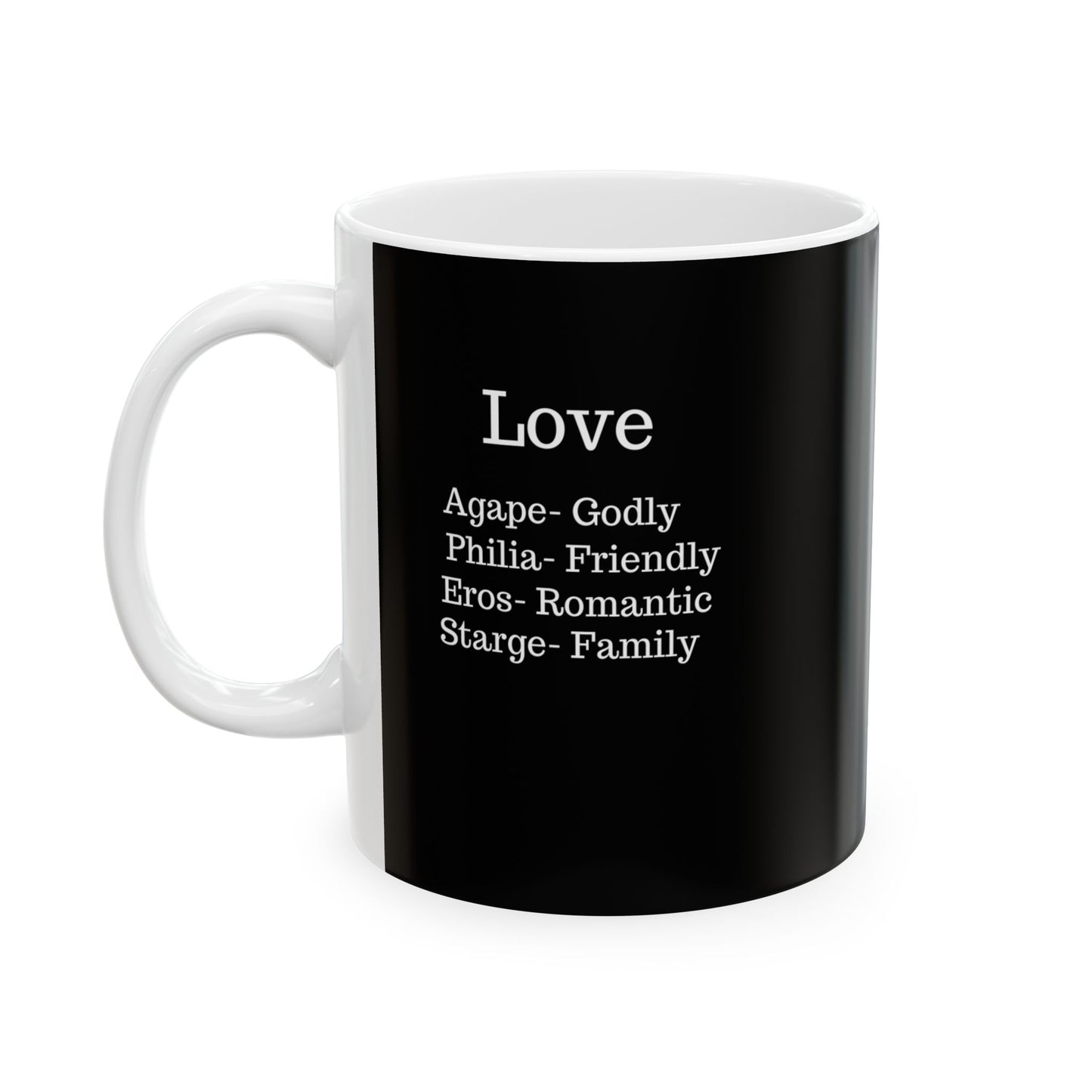 The "Ancient Wisdom" Love Definition Mug – A Sincere Start to Your Day (11oz, 15oz)(Black)