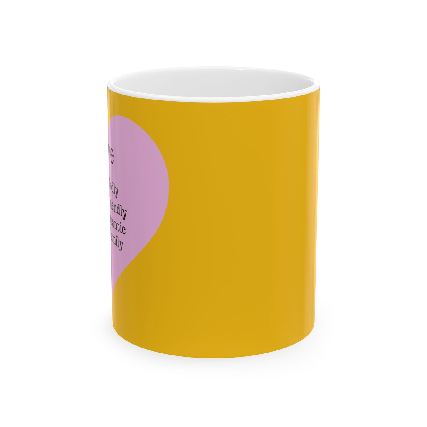The "Language of Love" Ceramic Mug – A Sincere Start to Your Day (11oz, 15oz)(Yellow)
