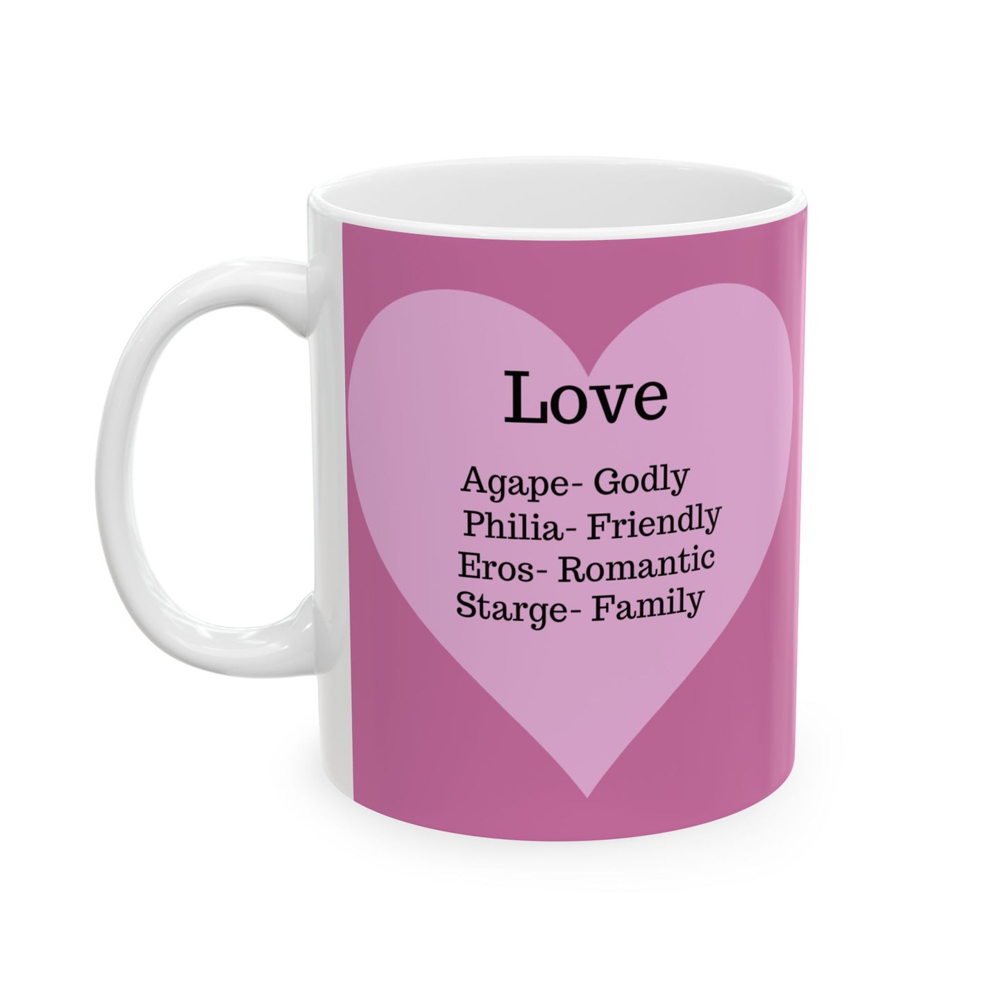The "Language of Love" Ceramic Mug – A Sincere Start to Your Day (11oz, 15oz)(Light pink)
