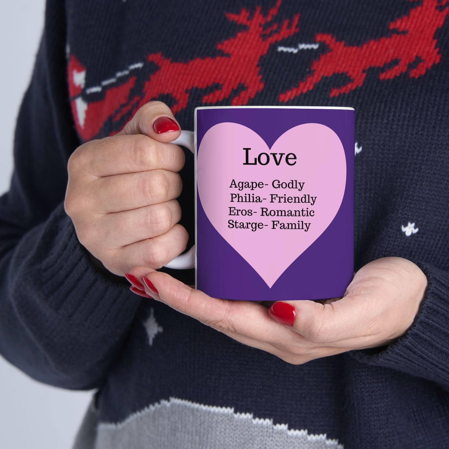 The "Language of Love" Ceramic Mug – A Sincere Start to Your Day (11oz, 15oz)(Purple)