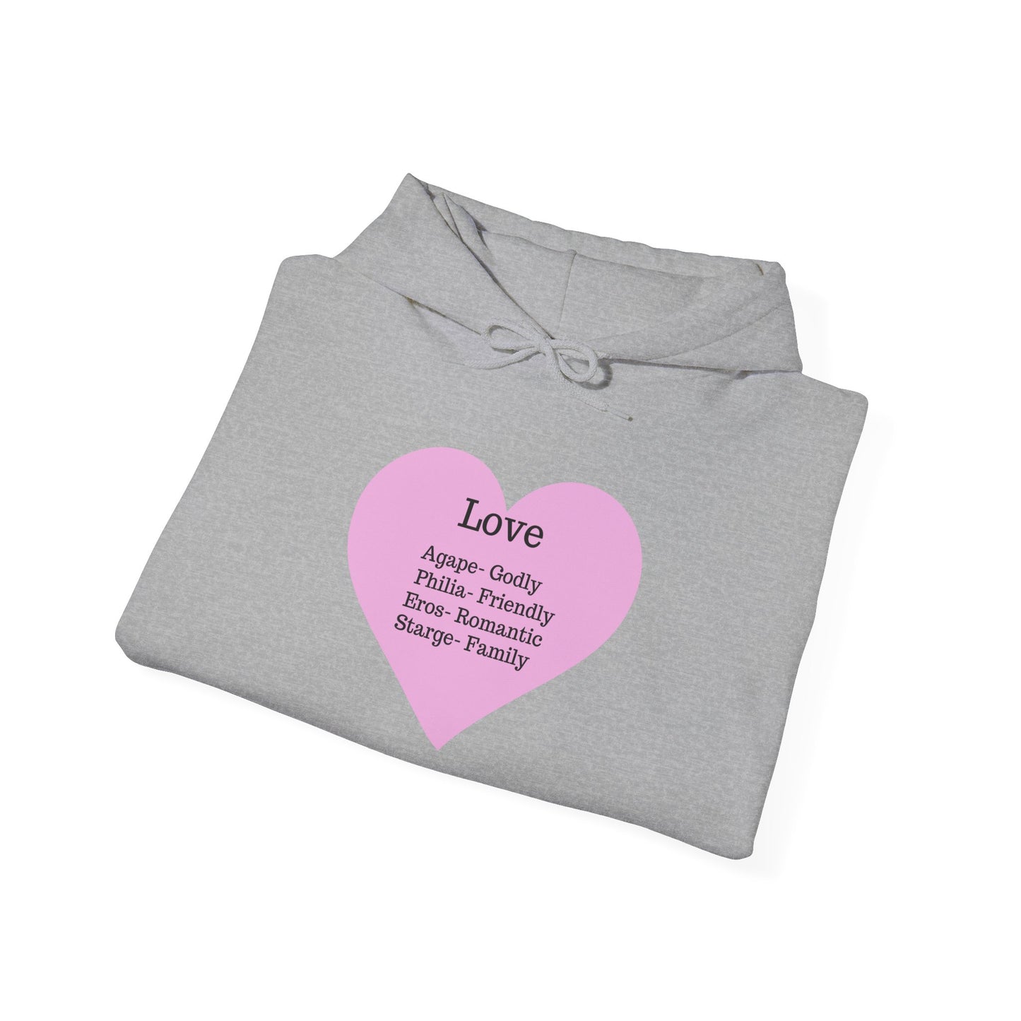 Minimalist "Love" Definition Hoodie – Pastel Pink Graphic Streetwear