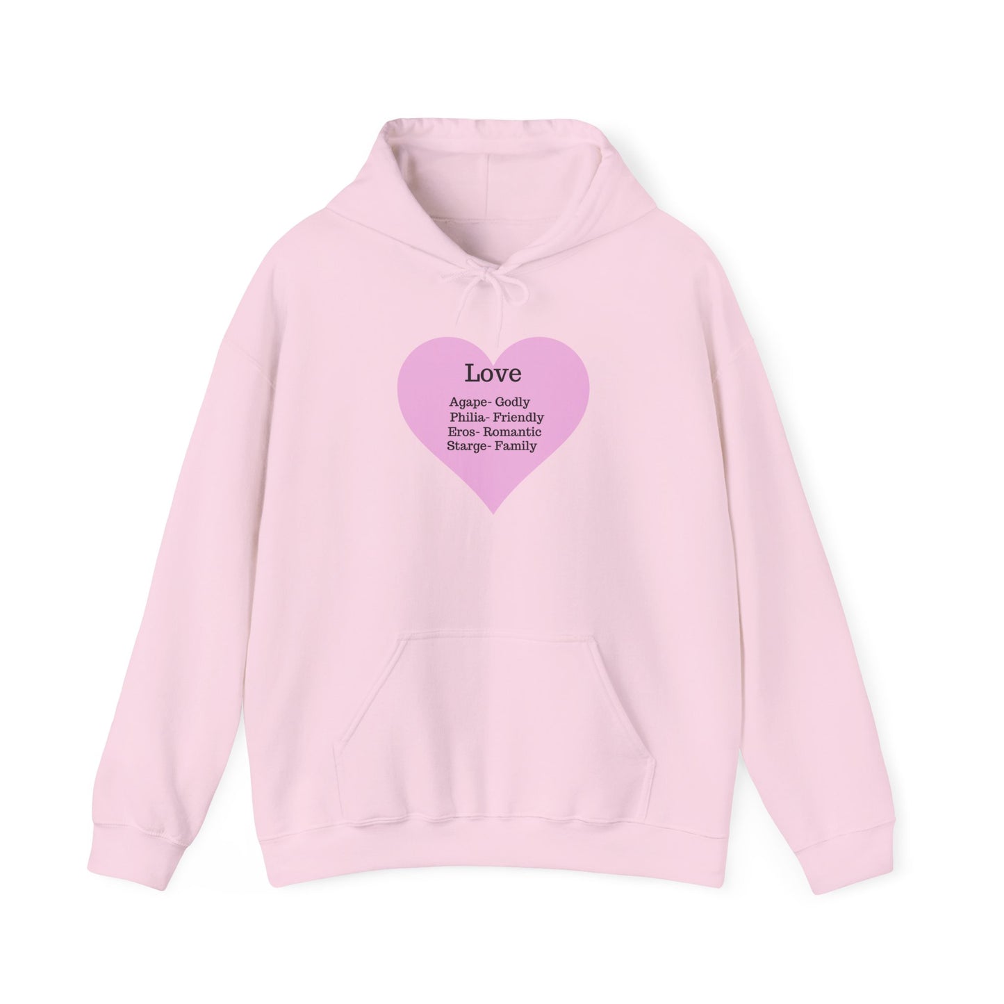 Minimalist "Love" Definition Hoodie – Pastel Pink Graphic Streetwear