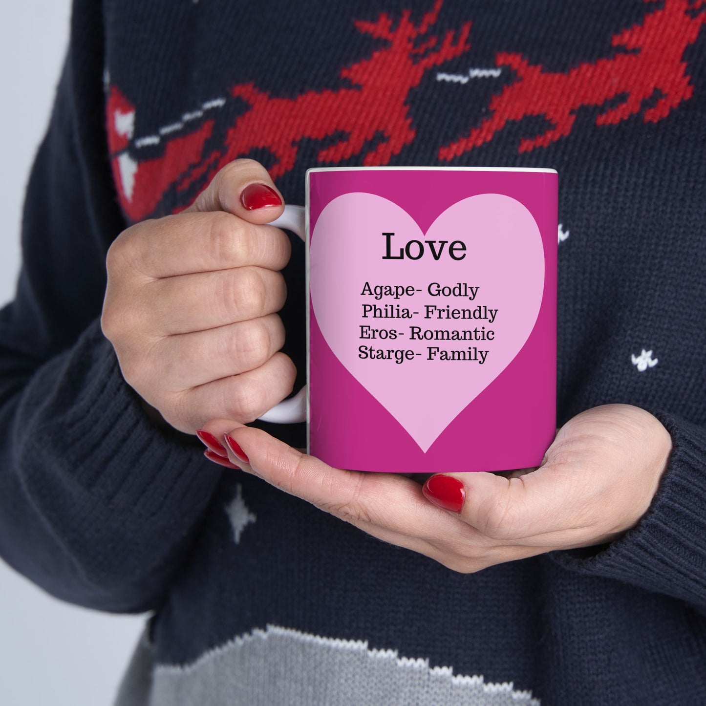 The "Language of Love" Ceramic Mug – A Sincere Start to Your Day (11oz, 15oz)(Pink)