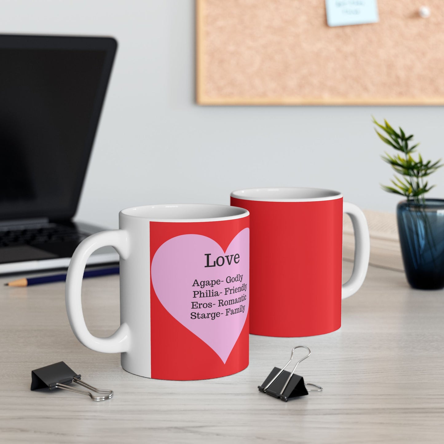 The "Language of Love" Ceramic Mug – A Sincere Start to Your Day (11oz, 15oz)(Red)