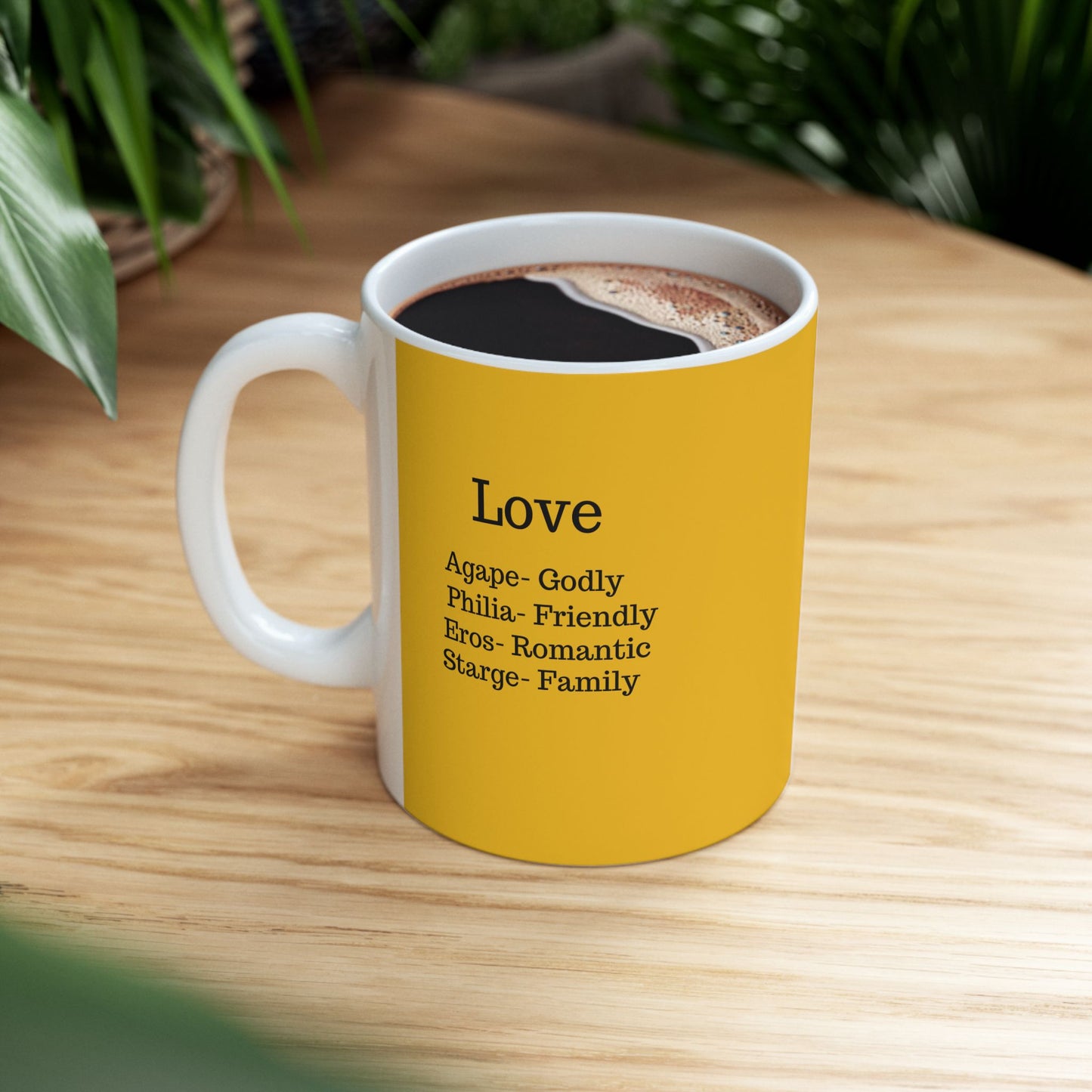The "Ancient Wisdom" Love Definition Mug – A Sincere Start to Your Day (11oz, 15oz)(Yellow)