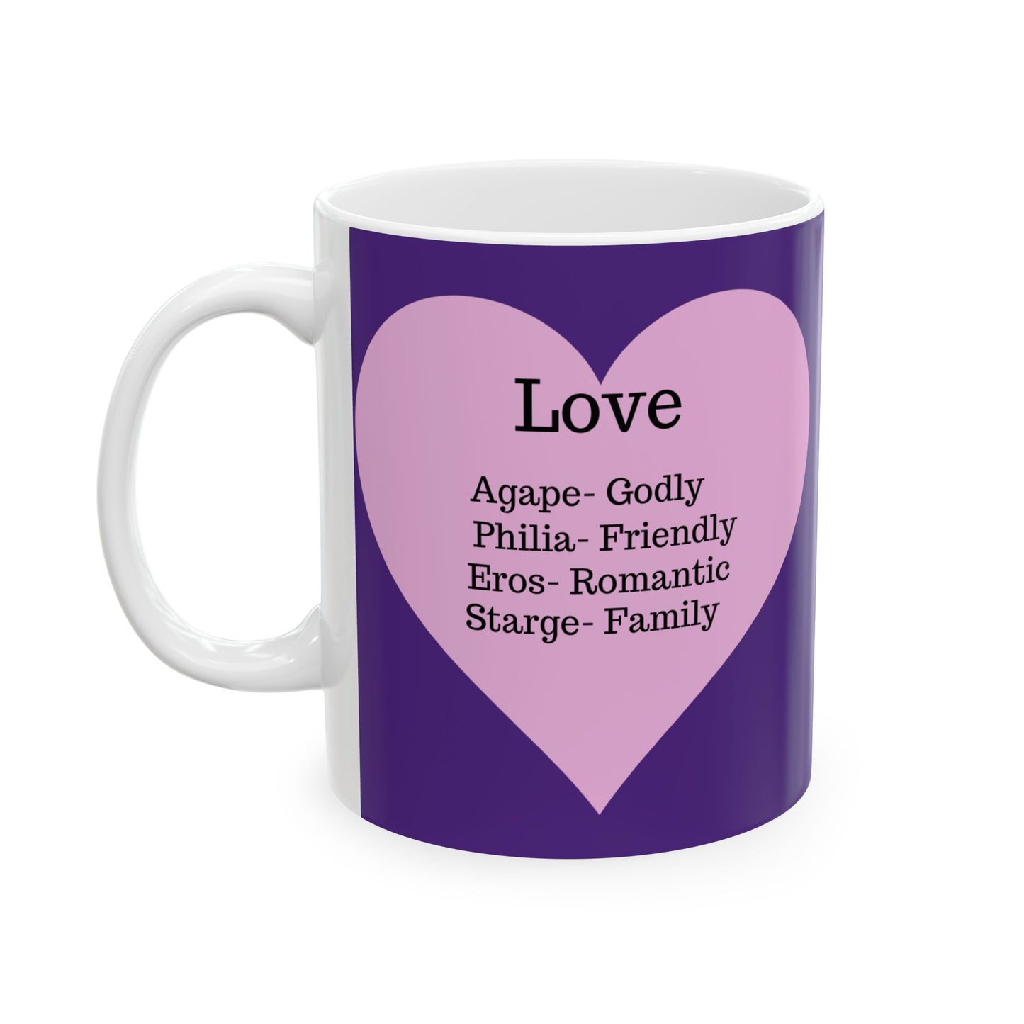 The "Language of Love" Ceramic Mug – A Sincere Start to Your Day (11oz, 15oz)(Purple)