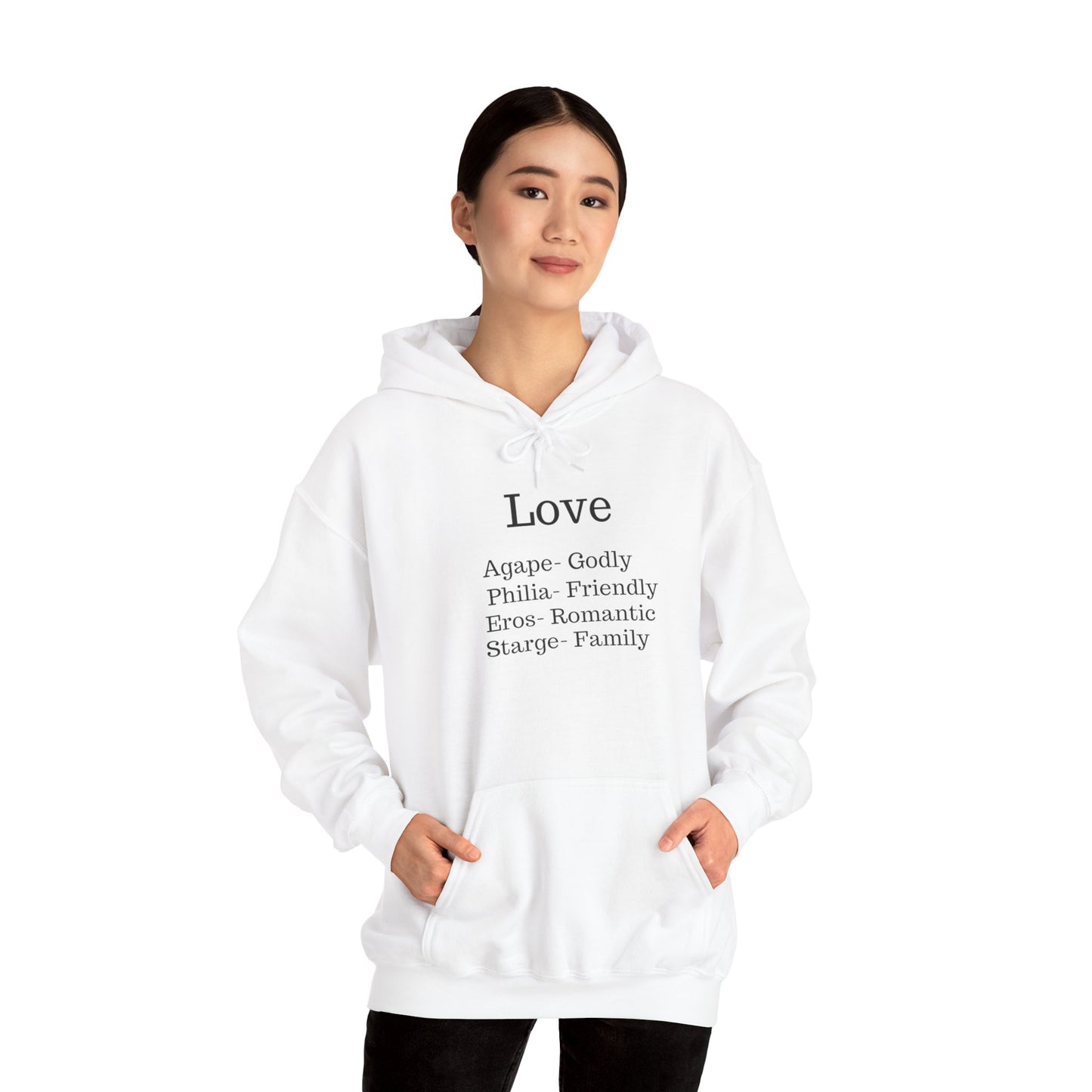The "Language of Love" Aesthetic Hoodie – Soft Pink Heart Graphic