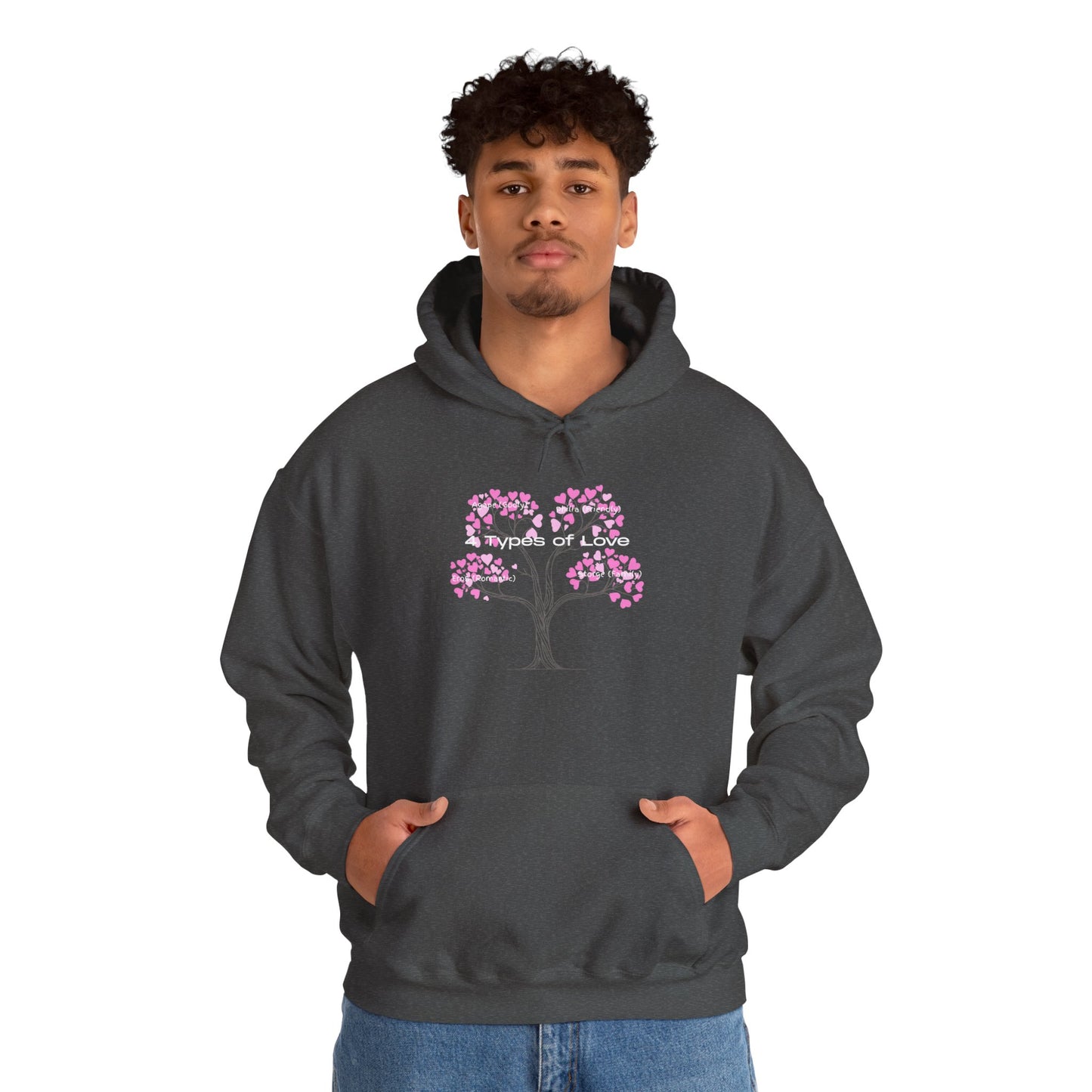 The "Language of Love" Aesthetic Hoodie – Soft Pink Heart Graphic