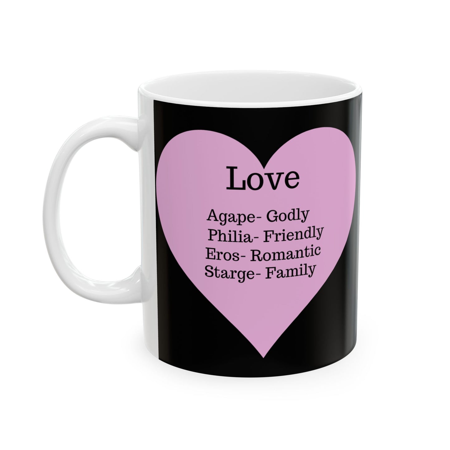 The "Language of Love" Ceramic Mug – A Sincere Start to Your Day (11oz, 15oz)(Black)