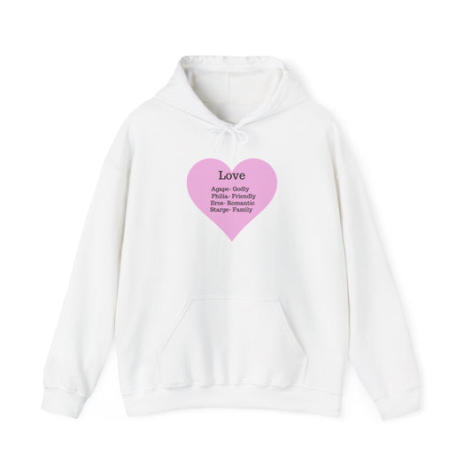 Minimalist "Love" Definition Hoodie – Pastel Pink Graphic Streetwear