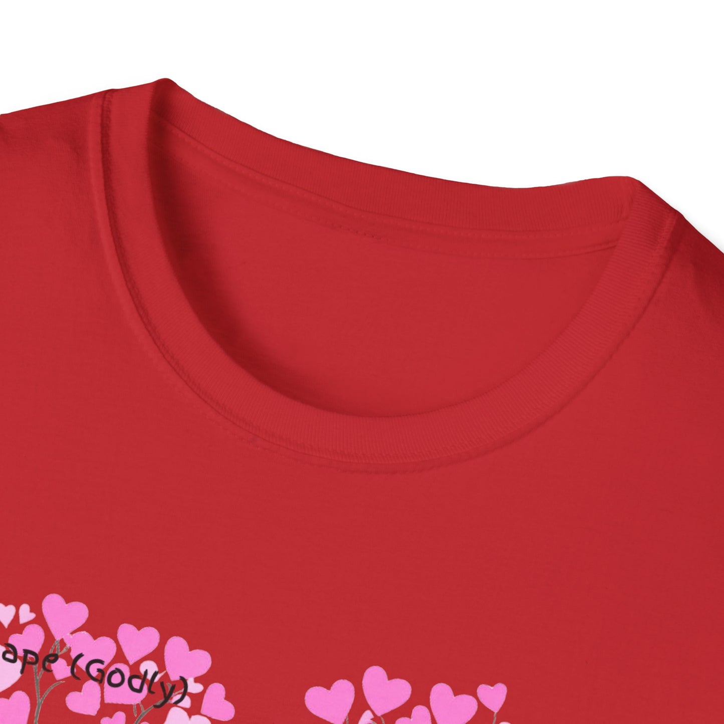 Aesthetic Greek Love Typography Shirt – Softstyle Pink Heart Graphic Tee
