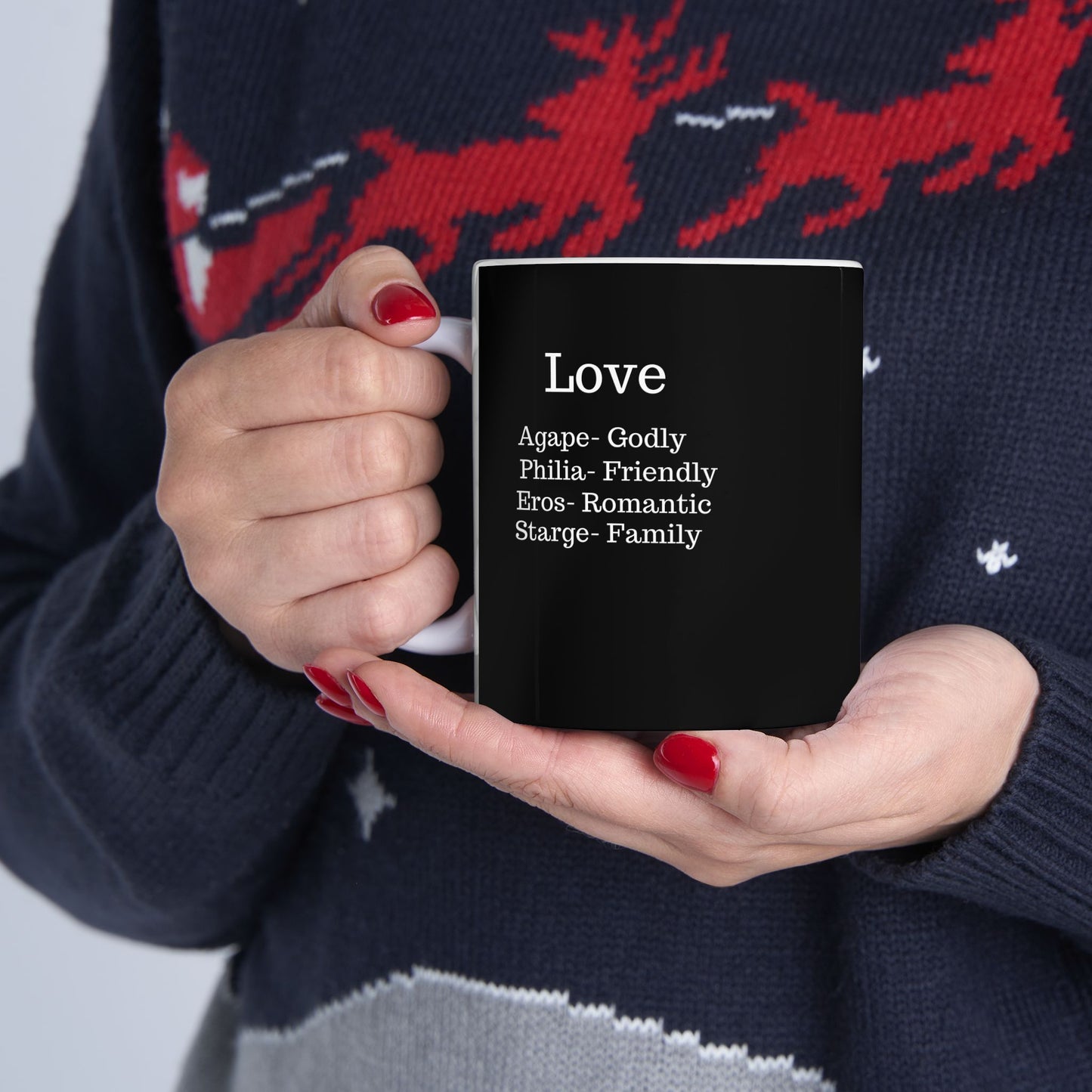 The "Ancient Wisdom" Love Definition Mug – A Sincere Start to Your Day (11oz, 15oz)(Black)