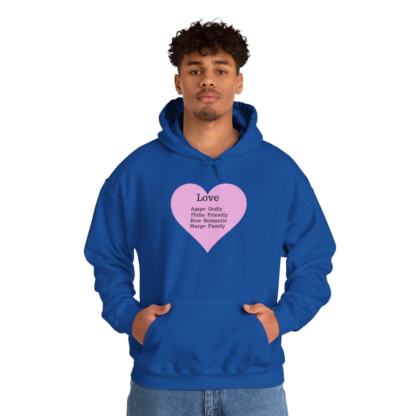 Minimalist "Love" Definition Hoodie – Pastel Pink Graphic Streetwear