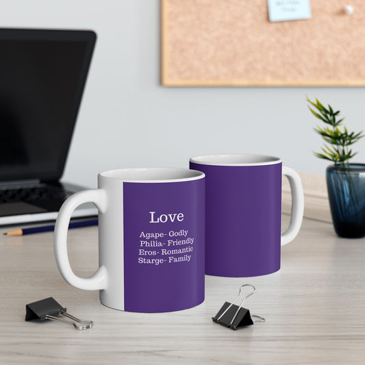 The "Ancient Wisdom" Love Definition Mug – A Sincere Start to Your Day (11oz, 15oz)(Purple)