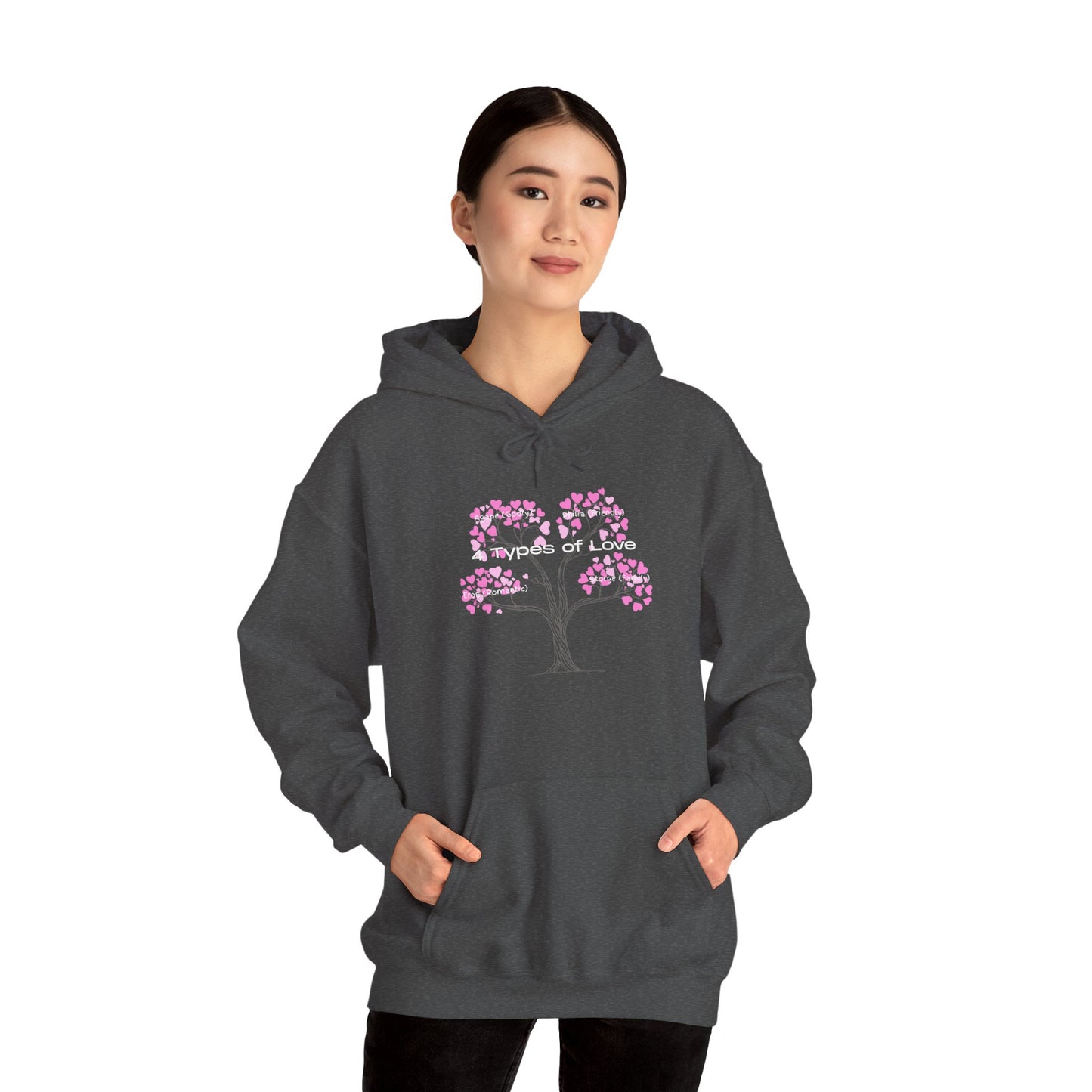 The "Language of Love" Aesthetic Hoodie – Soft Pink Heart Graphic