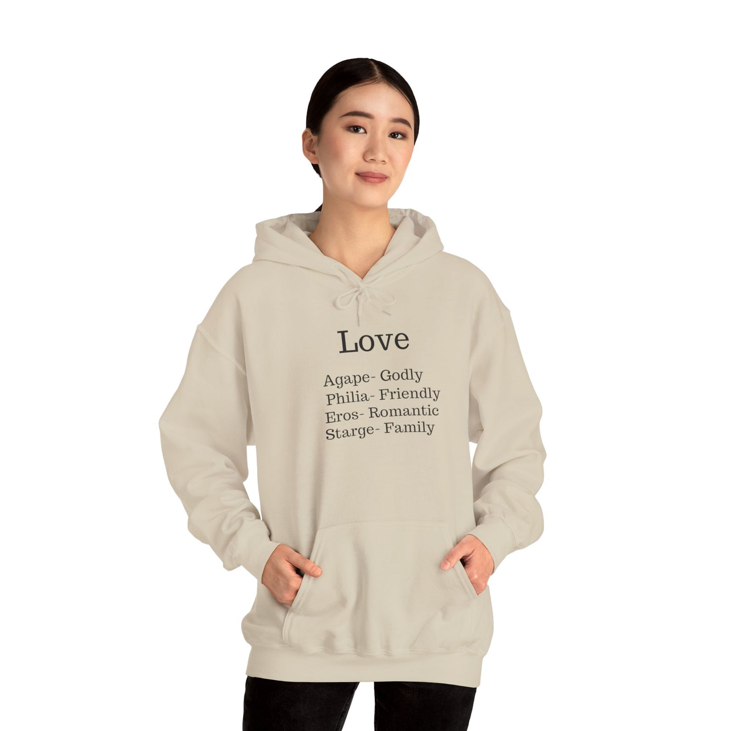 The "Language of Love" Aesthetic Hoodie – Soft Pink Heart Graphic