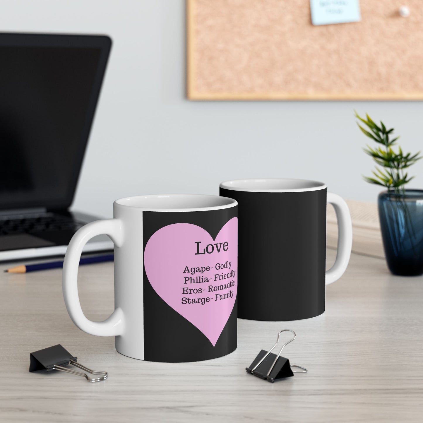 The "Language of Love" Ceramic Mug – A Sincere Start to Your Day (11oz, 15oz)(Black)