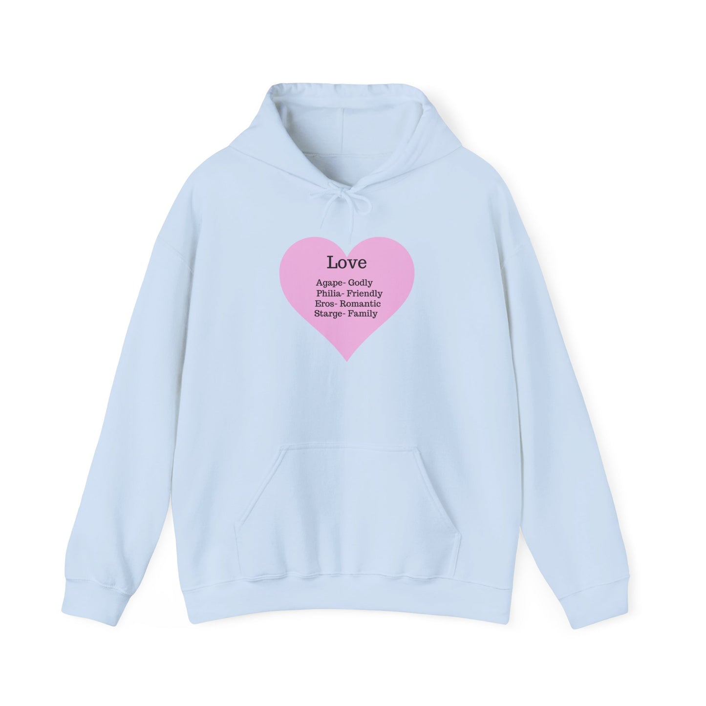Minimalist "Love" Definition Hoodie – Pastel Pink Graphic Streetwear