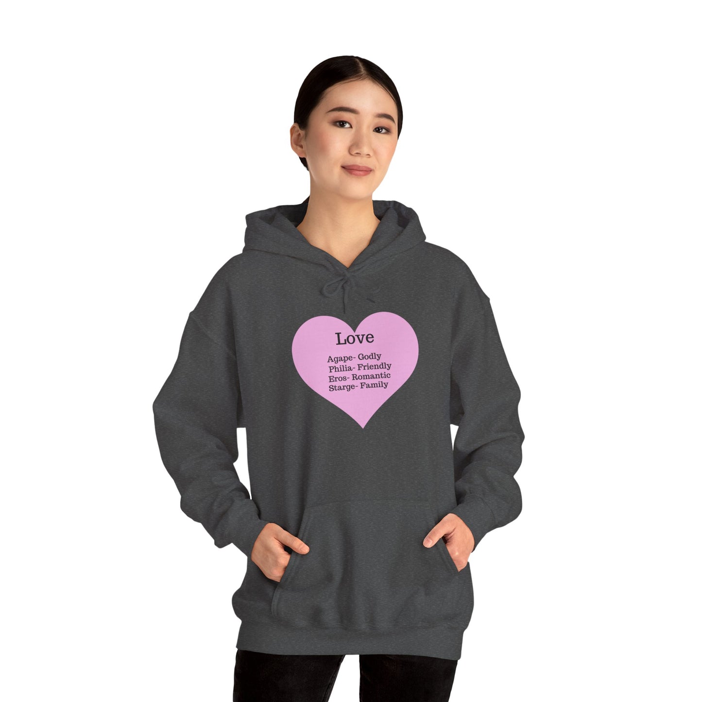 Minimalist "Love" Definition Hoodie – Pastel Pink Graphic Streetwear