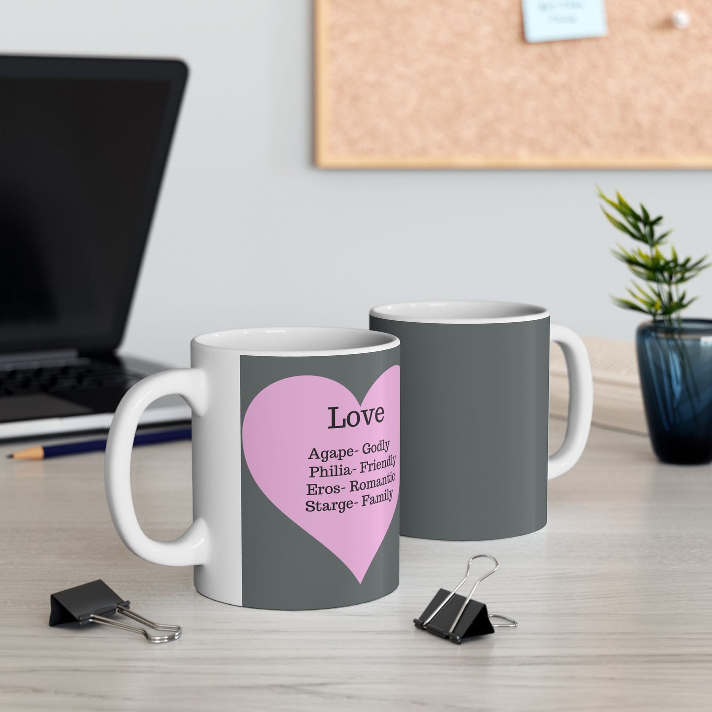 The "Language of Love" Ceramic Mug – A Sincere Start to Your Day (11oz, 15oz)(Dark grey)