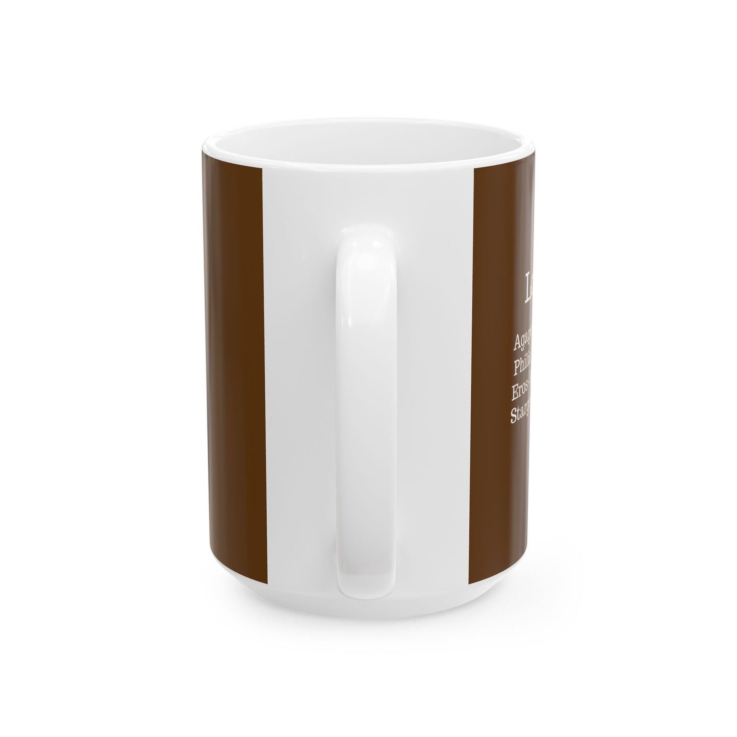 The "Ancient Wisdom" Love Definition Mug – A Sincere Start to Your Day (11oz, 15oz)(Brown)