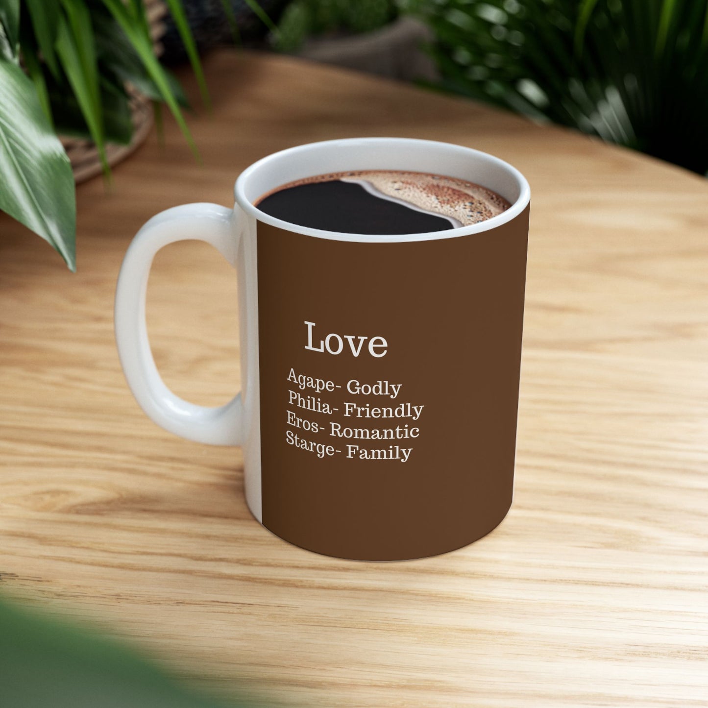 The "Ancient Wisdom" Love Definition Mug – A Sincere Start to Your Day (11oz, 15oz)(Brown)