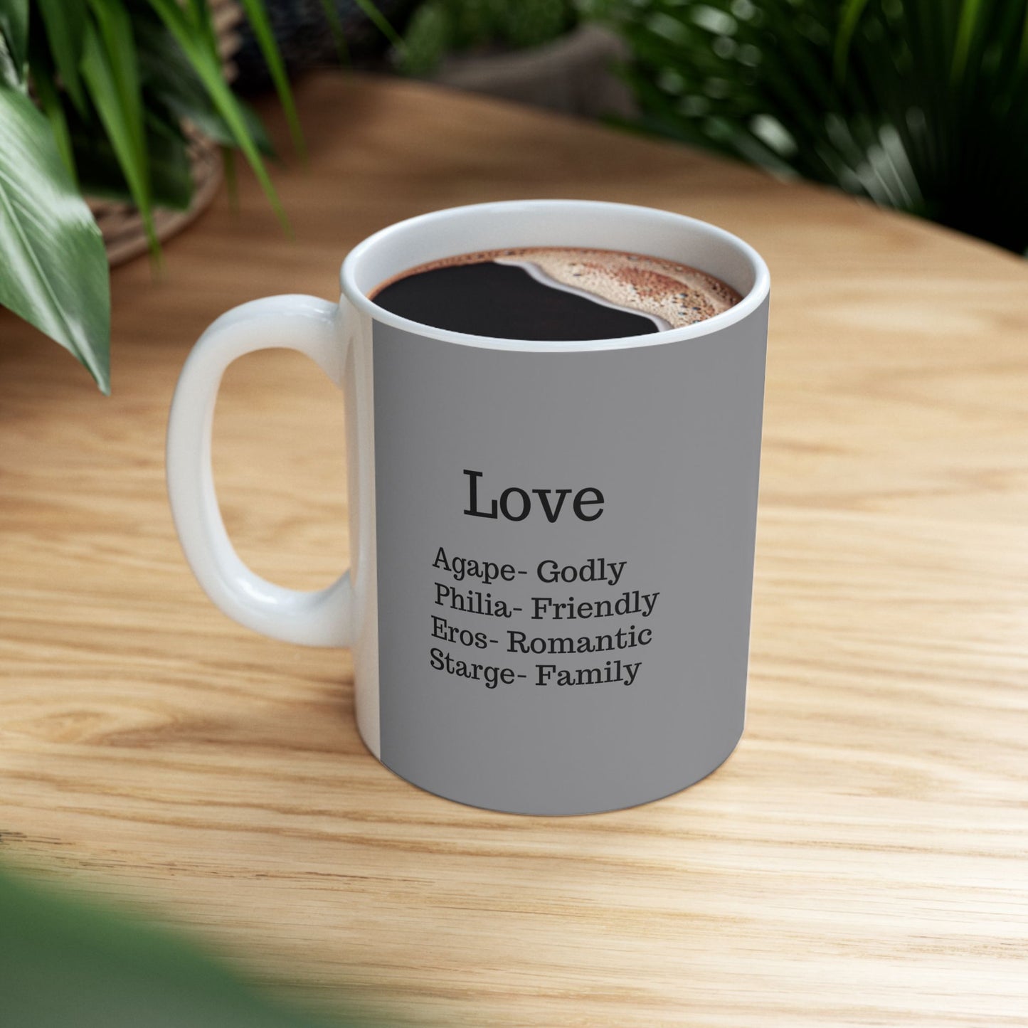 The "Ancient Wisdom" Love Definition Mug – A Sincere Start to Your Day (11oz, 15oz)(Grey)