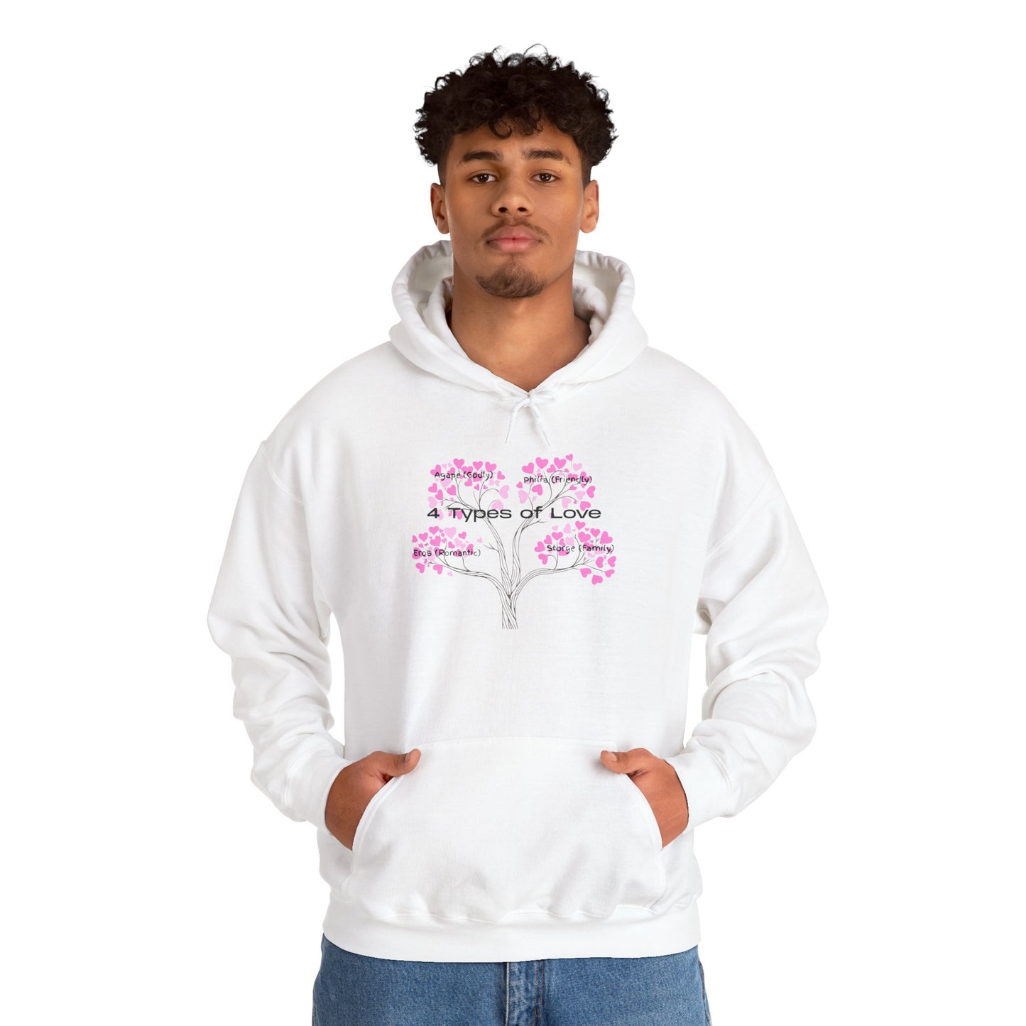 The "Language of Love" Aesthetic Hoodie – Soft Pink Heart Graphic