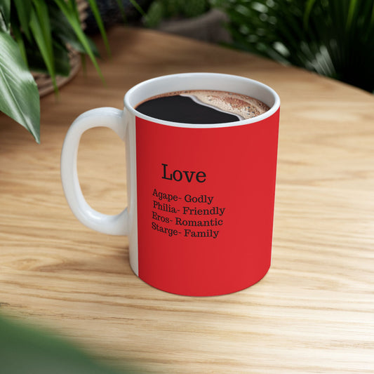 The "Ancient Wisdom" Love Definition Mug – A Sincere Start to Your Day (11oz, 15oz)(Red)