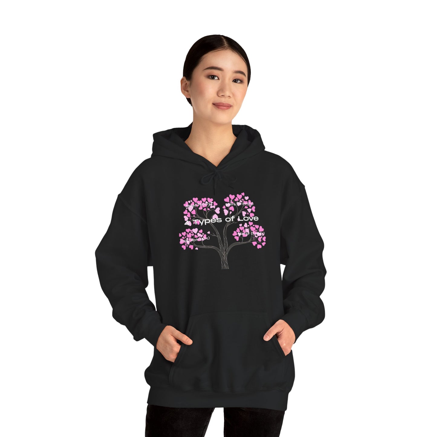 The "Language of Love" Aesthetic Hoodie – Soft Pink Heart Graphic