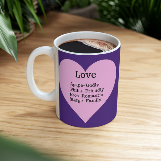 The "Language of Love" Ceramic Mug – A Sincere Start to Your Day (11oz, 15oz)(Purple)
