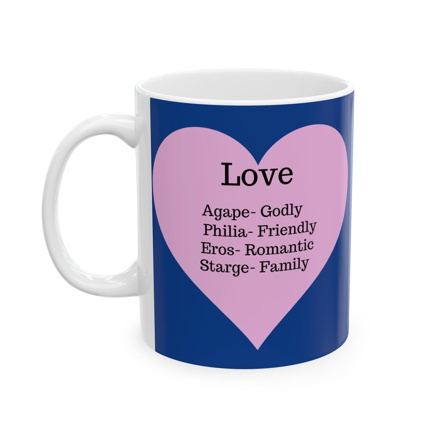 The "Language of Love" Ceramic Mug – A Sincere Start to Your Day (11oz, 15oz)(Dark blue)