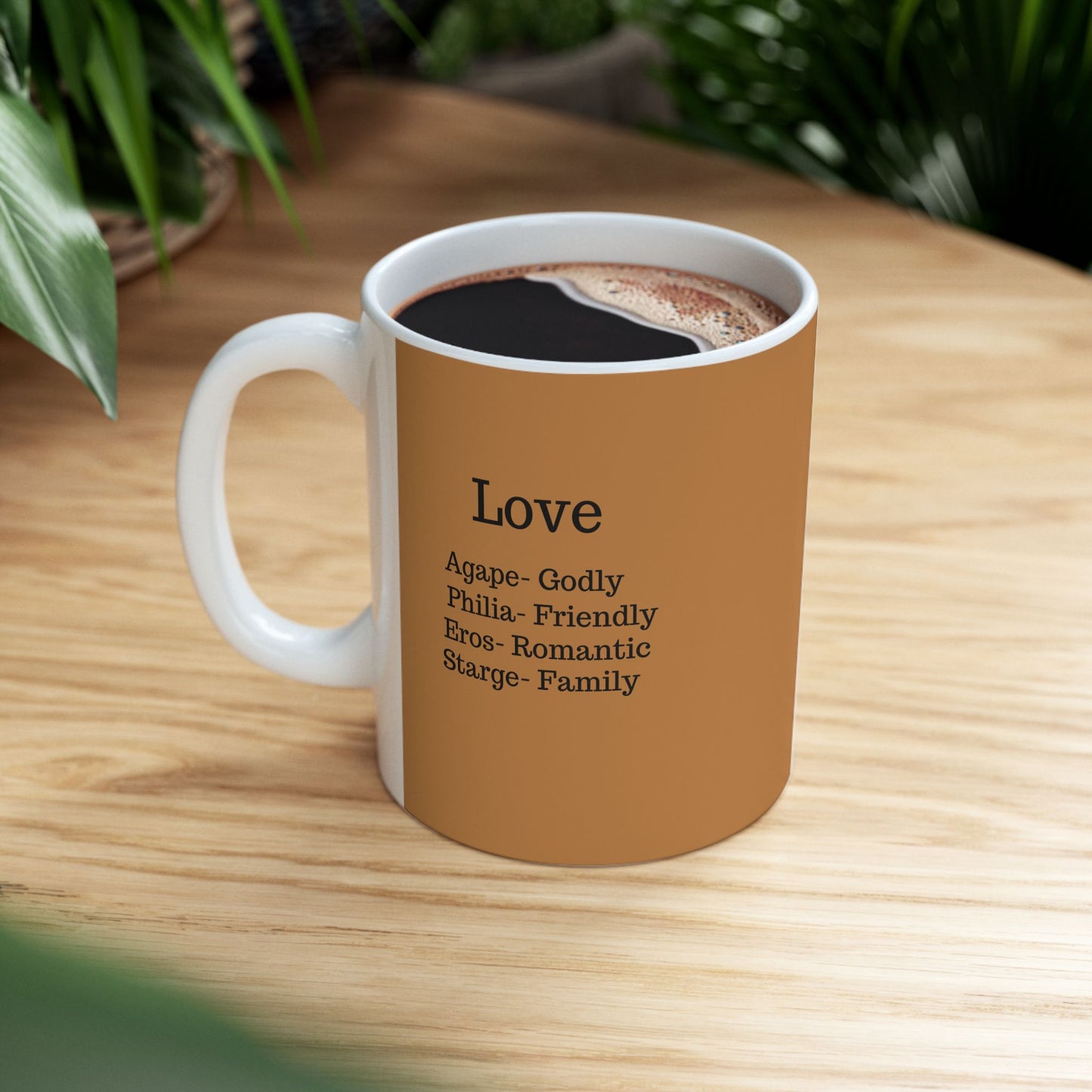 The "Ancient Wisdom" Love Definition Mug – A Sincere Start to Your Day (11oz, 15oz)(Light brown)