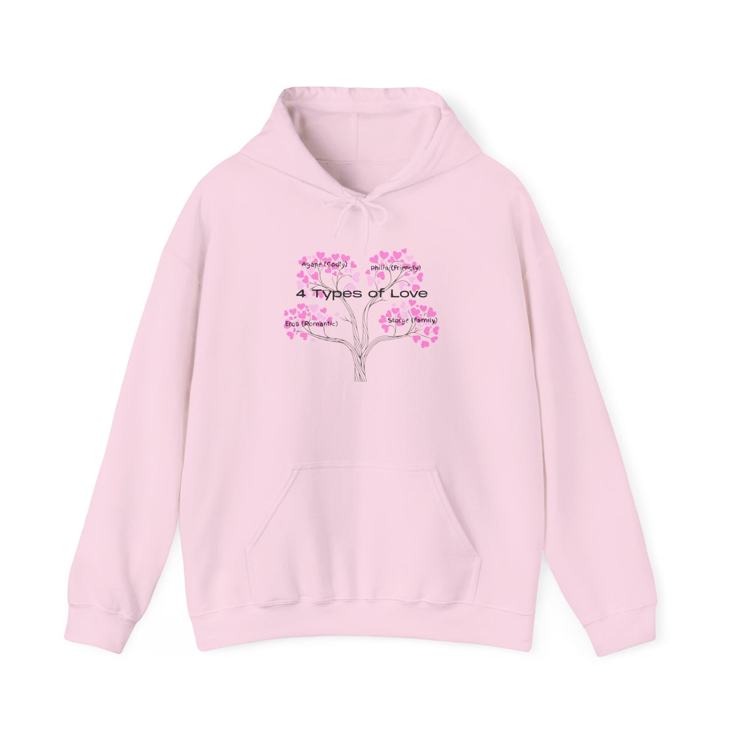 The "Language of Love" Aesthetic Hoodie – Soft Pink Heart Graphic