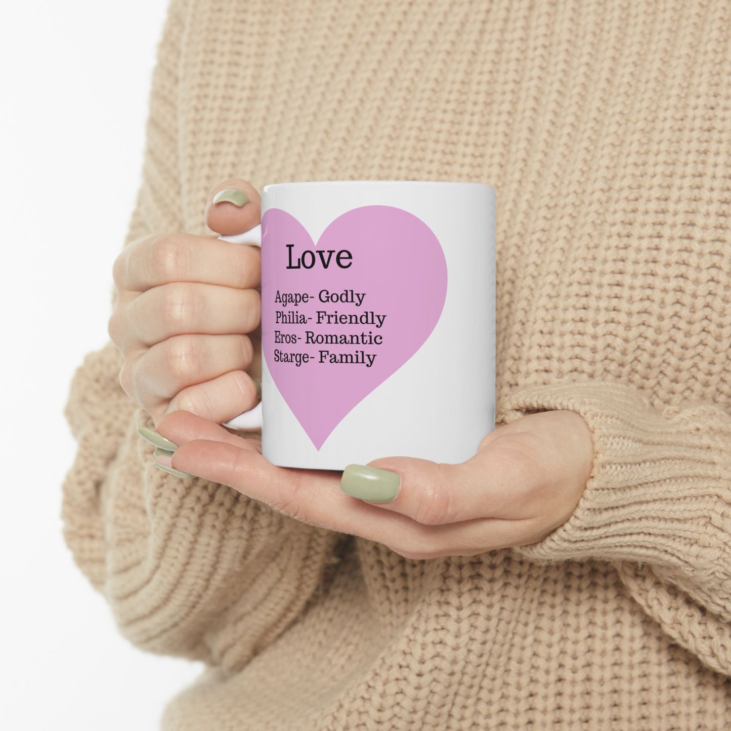 The "Language of Love" Ceramic Mug – A Sincere Start to Your Day (11oz, 15oz)(White)